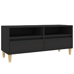 vidaXL Meuble TV noir 100x34,5x44,5 cm bois d'ingénierie