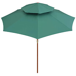 Avis Helloshop26 Parasol de terrasse 270 x 270 cm poteau en bois vert 02_0008414