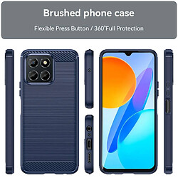 Htdmobiles Coque pour Huawei Honor X8 5G / X6 / X6a / 70 Lite - housse etui silicone gel carbone + verre trempe - BLEU FONCE