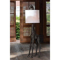 Dansmamaison Lampe Girafe Resine Marron Fonce