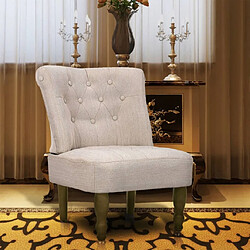 Maison Chic Fauteuil relax,Chair de style France Crème Tissu -MN99816