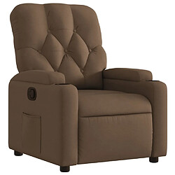 Maison Chic Fauteuil inclinable,Fauteuil luxe de relaxation Marron Tissu -MN10216