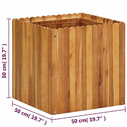 Maison Chic Jardinière,Lit surélevé de jardin - Bac à fleurs - pot de fleur 50x50x50 cm Bois massif d'acacia -GKD34801 pas cher