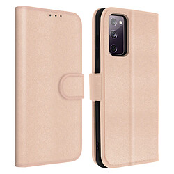 Avizar Étui pour Samsung Galaxy S20 FE Clapet Portefeuille Support Vidéo Rose Gold