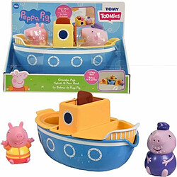 TOMY E73414 Toomies Le Jouet Bateau de Papy Pig - Jouet de Bain Peppa Pig En 4 Parties avec Arroseurs Amovibles et Moulin à Eau - Convient aux garçons et aux Filles Agés de 18 mois ou plus.