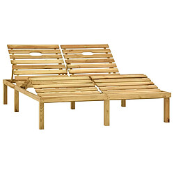 Maison Chic Chaise longue double et coussins | Bain de soleil Relax | Transat vert Bois de pin imprégné -GKD99225