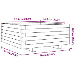 vidaXL Jardinière 60x60x26,5 cm bois massif douglas pas cher