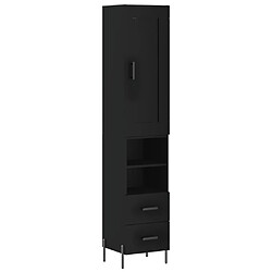 vidaXL Buffet haut Noir 34,5x34x180 cm Bois d'ingénierie