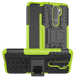 Wewoo Coque Pour Xiaomi Redmi Note 8 Pro Texture de pneu TPU antichoc + PC Housse de protection avec support vert