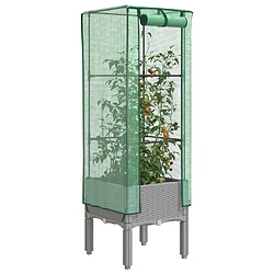 vidaXL Jardinière surélevée avec housse aspect rotin 40x40x140 cm