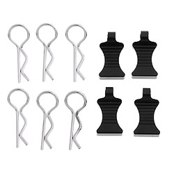 1/8 1/10 RC Buggy Bodyshell Clips Pins Pour Redcat HPI HSP 6Pcs Noir pas cher