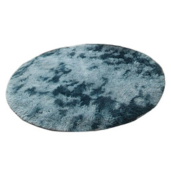 Tapis De Sol Rond Shaggy Tapis De Chambre à Coucher à Côté Du Tapis 100 Cm Bleu Profond pas cher