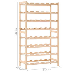 vidaXL Casier à bouteilles Bois de cèdre 57,5 x 28 x 102 cm pas cher