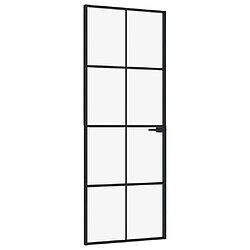 vidaXL Porte d'intérieur Noir 76x201,5 cm Trempé verre aluminium fin