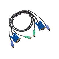 Câble KVM ATEN 2L-5002P/C VGA Mâle + PS/2 Mâle vers VGA Femelle + PS/2 Mâle 1.8m - Occasion