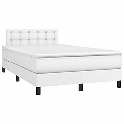 Maison Chic Lit adulte- Lit + matelas + LED,Sommier à lattes de lit matelas LED blanc 120x190 cm similicuir -GKD80396