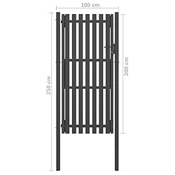 Acheter vidaXL Portail de clôture de jardin Acier 1x2,5 m Anthracite