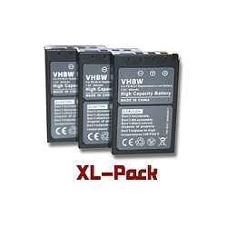 vhbw set de 3 batteries 900mAh pour appareil photo Olympus Pen E-P1, E-P2, E-P3, E-PL1, E-PL3, E-PM3 remplace PS-BLS1