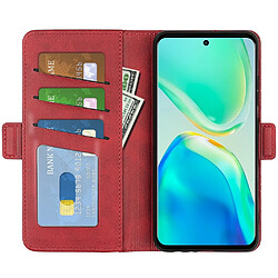 Etui en PU + TPU fermoir magnétique double, anti-chute avec support pour votre Vivo S15 Pro 5G/V25 Pro 5G - rouge