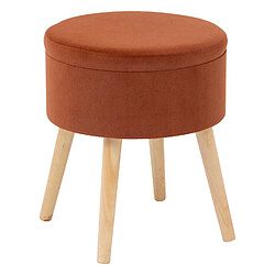 Atmosphera, Createur D'Interieur Tabouret coffre en velours - Ambre