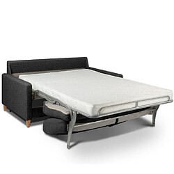 Avis Inside 75 Canapé convertible OGGETTO matelas 16 cm système express sommier lattes 140cm RENATONISI tweed gris graphite