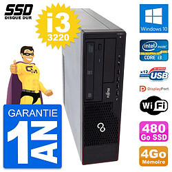 PC Fujitsu Esprimo E910 DT Intel Core i3-3220 RAM 4Go SSD 480Go Windows 10 Wifi - Occasion