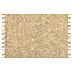 Beliani Tapis en coton beige sable 140 x 200 cm SANLIURFA