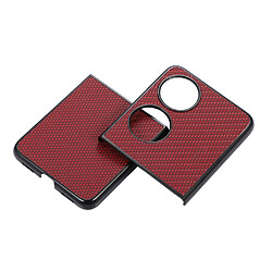 Coque en TPU + PU texture en fibre de carbone, anti-rayures rouge pour votre Huawei P50 Pocket