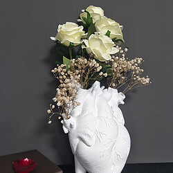 Vase Coeur Anatomique Résine Pot De Fleur Ornement De Bureau Armoire à La Maison Blanc pas cher