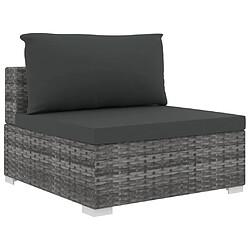 Maison Chic Salon de jardin 5 pcs + coussins - Mobilier/Meubles de jardin - Table et chaises d'extérieur Résine tressée Gris -MN75265 pas cher