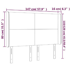 Acheter vidaXL Tête de lit à LED Gris clair 147x16x118/128 cm Velours