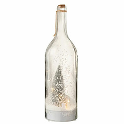 Paris Prix Statue Déco LED Bouteille de Noël 44cm Transparent & Argent