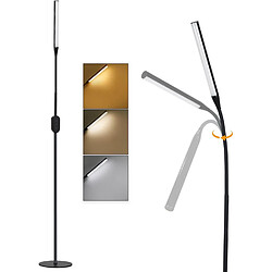 NETTLIFE Lampadaire LED dimmable Noir - 178CM Moderne Lampe sur pied Touch Control Design Salon avec minuterie et fonction mémoire Lampe de lit