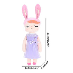 Universal 43 cm Jouet en peluche de sommeil, oreilles roses, portant une robe en velours de cristal doux pour enfants pourpre)