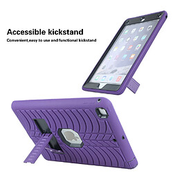 Coque en TPU + silicone antichute, hybride avec béquille violet/noir pour votre Apple iPad 9.7 pouces (2018)/(2017)