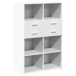 vidaXL Buffet haut blanc 80x42,5x124 cm bois d'ingénierie