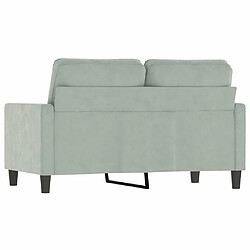 Maison Chic Canapé à 2 places,Sofa de Salon,Canapé droit Gris clair 120 cm Velours -GKD129279 pas cher