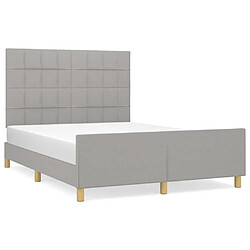 Maison Chic Lit adulte - Cadre Structure de lit avec tête de lit Contemporain Gris clair 140x200 cm -MN53261