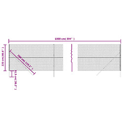 Acheter vidaXL Clôture à mailles losangées anthracite 2,2x10 m