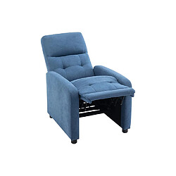 Vente-Unique Fauteuil relax en tissu bleu JARAMILO pas cher