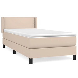 vidaXL Sommier à lattes de lit avec matelas Cappuccino 90x200 cm