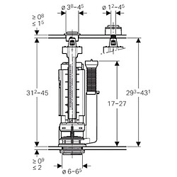 Avis mécanisme complet - type 290-380 - rinçage simple touche - geberit 283.004.21.3