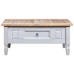 Maison Chic Table basse,Table Console Table d'appoint, Table pour salon Pin mexicain Gamme Corona Gris 100x55x45 cm -MN97890