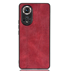 Coque en TPU + PU léger, style rétro rouge pour votre Honor 50