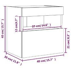 vidaXL Meuble TV mural avec lumières LED chêne sonoma 40x30x40 cm pas cher