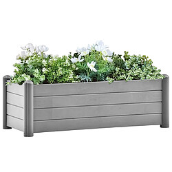 vidaXL Lit surélevé de jardin PP Gris pierre 100x43x35 cm