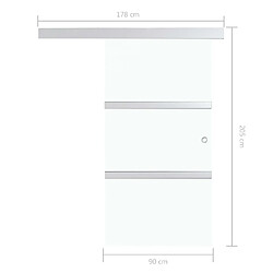 vidaXL Porte coulissante à butées Verre ESG et aluminium 90x205 cm pas cher