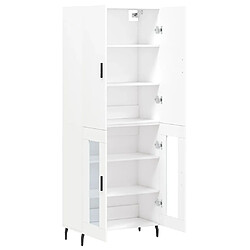 Avis vidaXL Buffet haut Blanc 69,5x34x180 cm Bois d'ingénierie