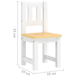 vidaXL Ensemble de table et chaises pour enfants 3 pcs Blanc et beige pas cher