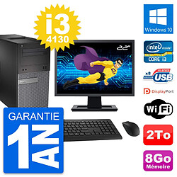 PC Tour Dell 3020 Ecran 22" Intel i3-4130 RAM 8Go Disque 2To Windows 10 Wifi - Occasion